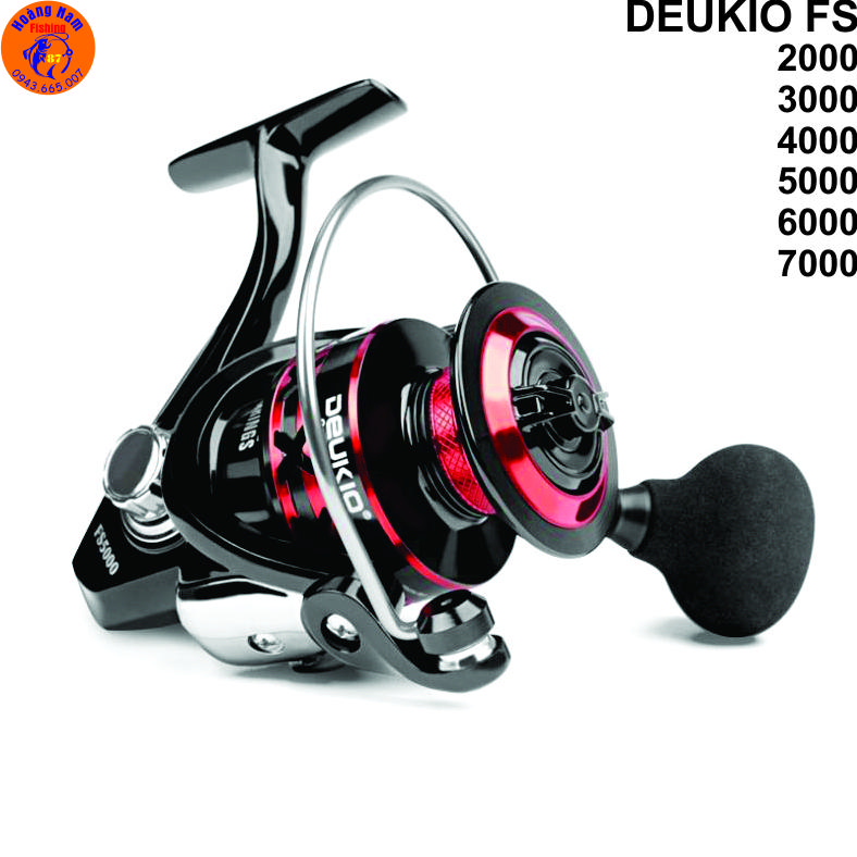 Máy câu cá kim loại DEUKIO FS2000-7000 dùng câu lure câu lăng xê. Đồ Câu Hoàng Nam Fishing Bắt Cá Đi Câu