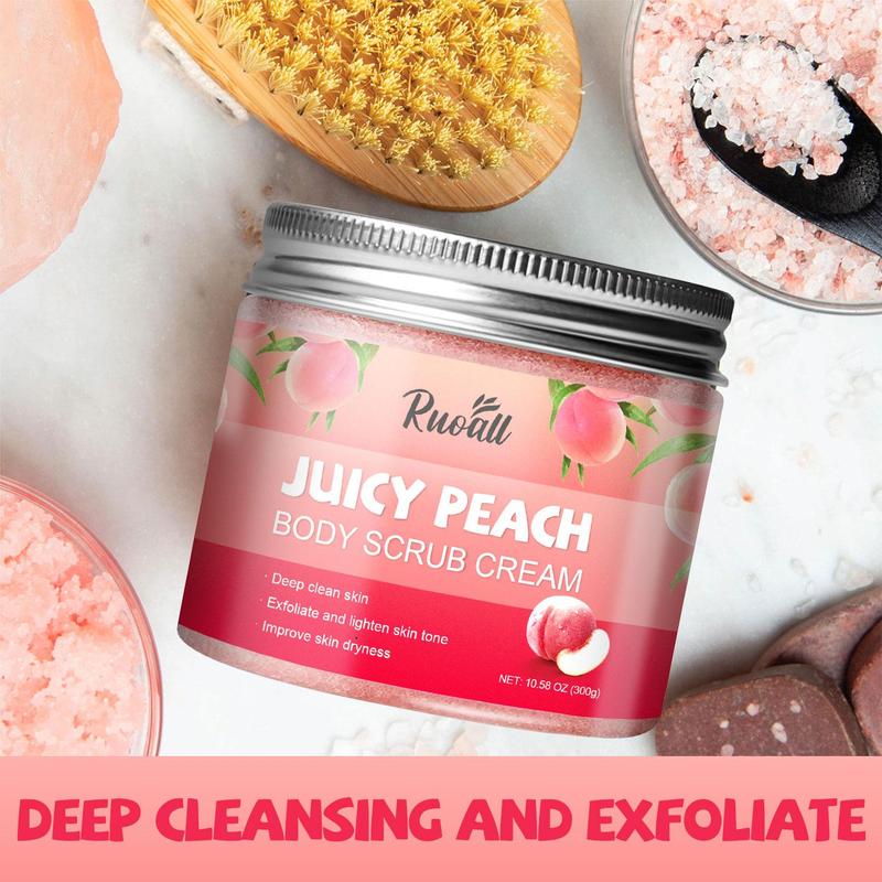 Product Introduction of 300g Peach Body Cleansing Scrub, Exfoliating Body Scrub Cream, Beauty & Personal Body Care Product for Women & Men 5