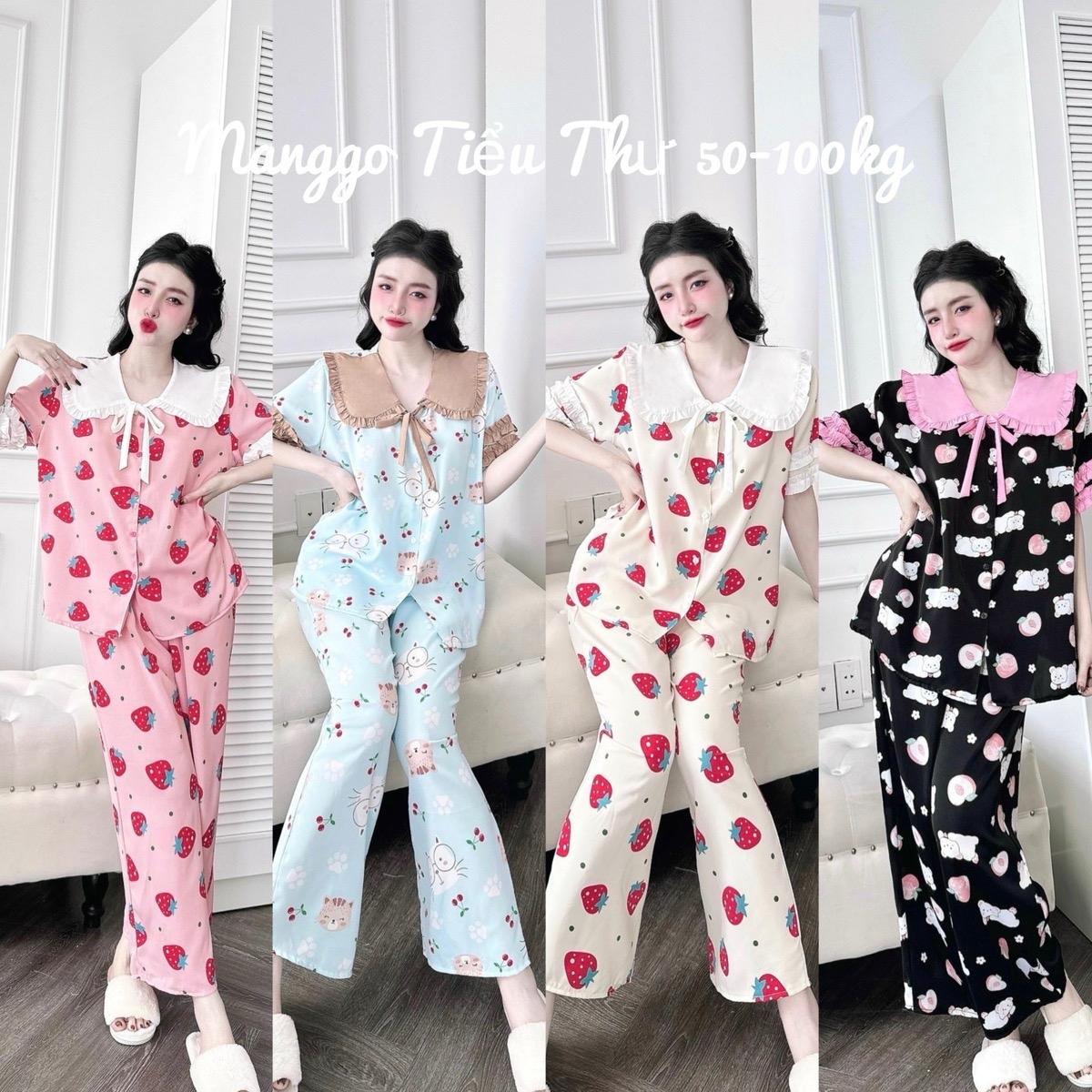 Đồ Bộ - Đồ Ngủ Dài Vải lụa Măng Gồ Pijama Bigsize 50-100kg Phối Mặc Cực Thích Nữ - A.5404