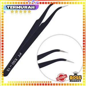 Pinset jepit Komedo Vetus Tweezers Pinset Bengkok ESD 15