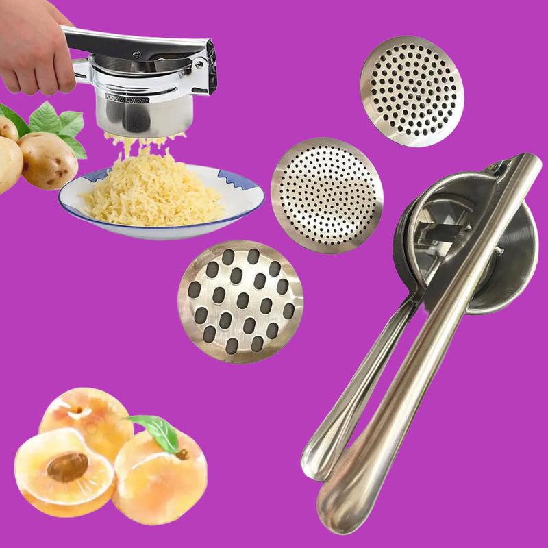  V- Cây Ép bún INOX 3 Vỉ   Khuôn Ép Bún Khoai Tây Ép chả cá Bánh tầm Ép hủ tiếu Bánh Canh làm BÁNH CANH LỌT có 