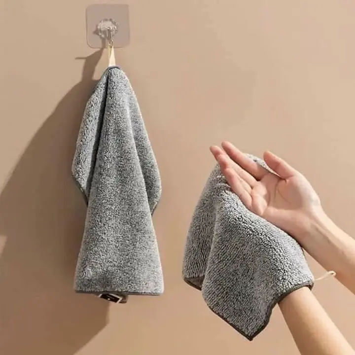 Khăn lau vuông, khăn lau đa năng nhà bếp màu xám loại mới vuông 3