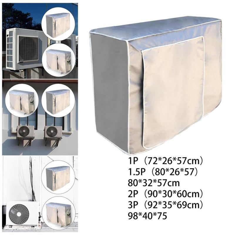 Outside House Air Conditioner Cover Oxford Cloth Protector Overcover Silver 4