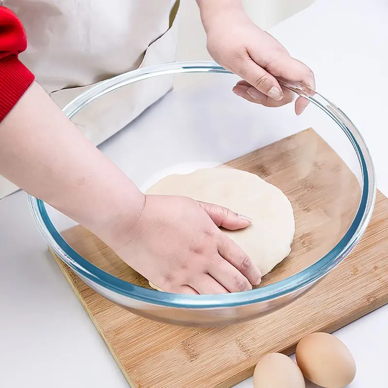 Bát Thủy Tinh, Nồi Đánh Trứng, Hộp Đựng Kính Gia Dụng, Dung Tích Lớn, Bát Salad, Chịu Nhiệt Độ Cao, Thích Hợp Để Nướng Bánh Trong Nhà Bếp 7