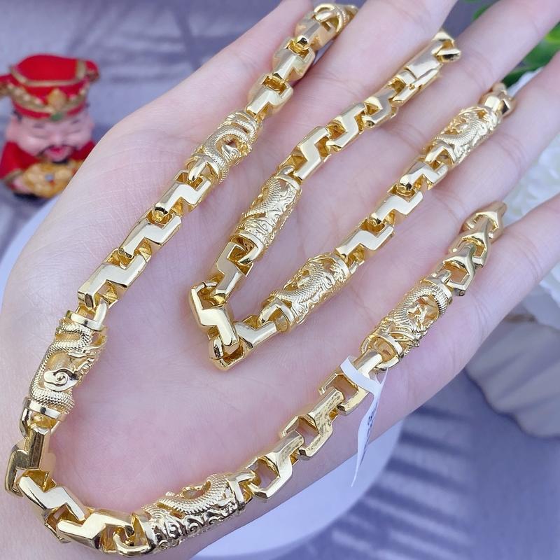  Dây chuyền nam rồng 3 lượng chạm khắc khoá hộp có ký hiệu bền đẹp - Trang sức bảo long 