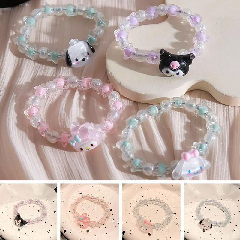 Vòng Tay Cặp Đôi Pha Lê Sanrio Ngọt Ngào, Thiết Kế Hoạt Hình O8Q1, Bao Gồm Vòng Tay Yugui Chó Kulomi, Giá Thấp Nhất, Vòng Tay, V4U0 0