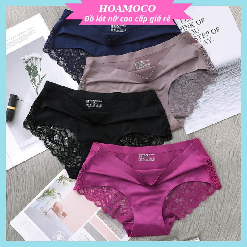  Quần Lót Nữ Su Họa Tiết Hoa Phối Ren Cao Cấp  R17 