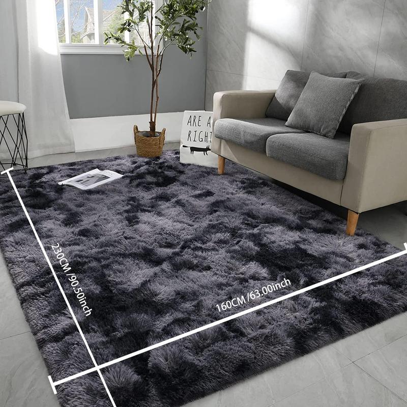 Solid Color Faux Fur Shag Rugs for Living Room, Non-slip Soft Floor Carpet, Modern Floor Mat for Living Room Bedroom Home Decor, Valentine's Day Gift 2