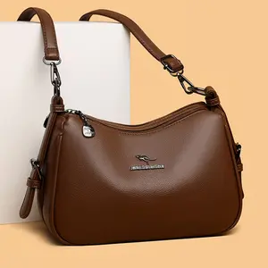 Tas kurir bahu wanita baru tas serbaguna mode retro Prancis sederhana