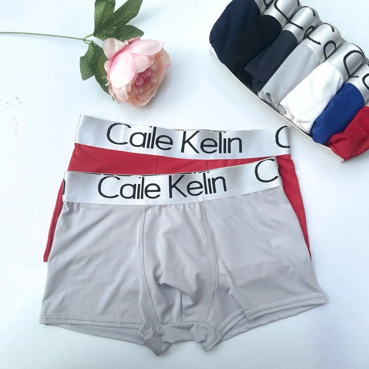 Quần boxer/ sịp đùi nam cạp chữ thêu bản cạp to full sezi Thun