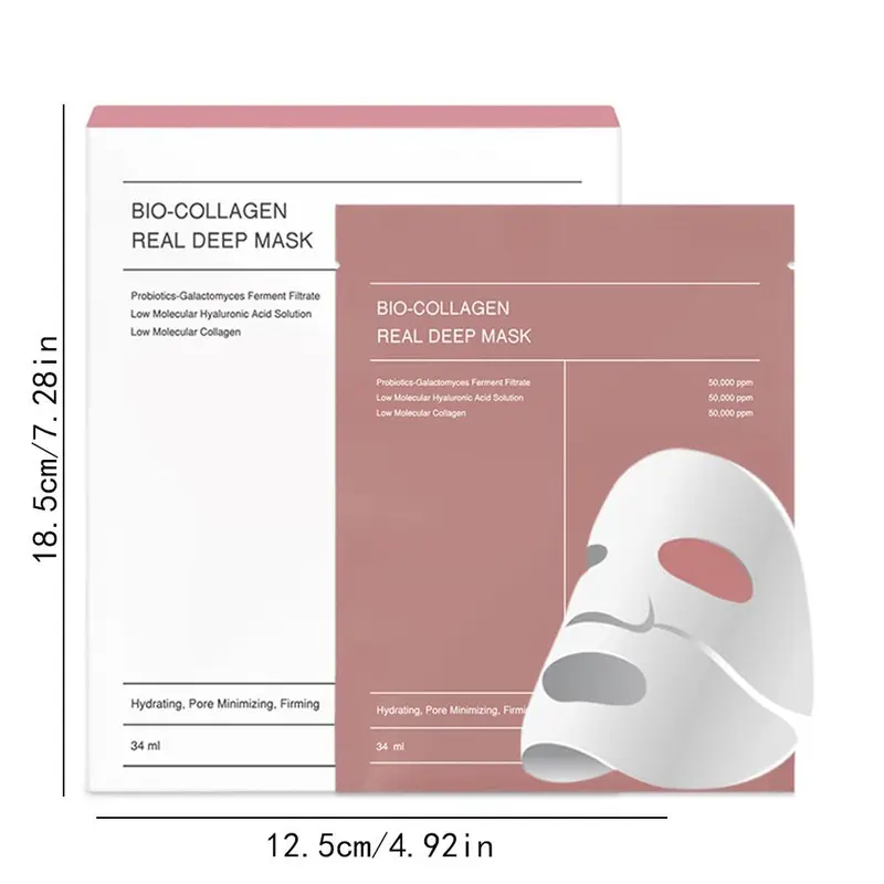 Collagen Facial Mask, 4 Counts/box Hydrating Overnight Hydrogel Mask, Lifting and Firming Mask, Facial Skin Care Product for Women, Christmas Gift, Christmas Eve Box Fillers 4