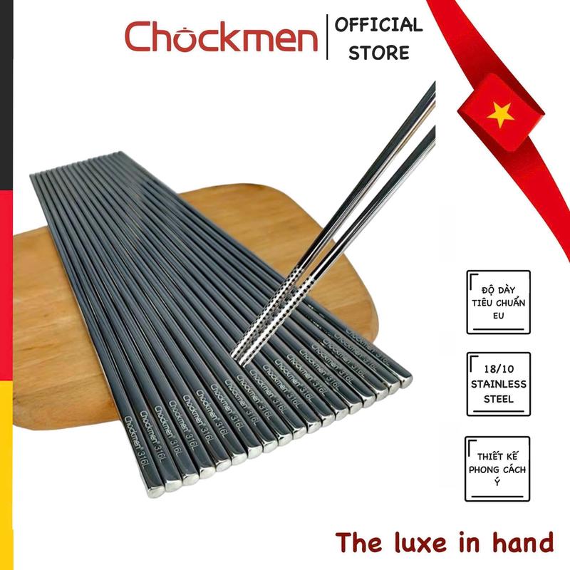 Đũa CHOCKMEN Inox 18/10 Thiết Kế Chống Trơn Trượt Cao Cấp An Toàn Cho Sức Khoẻ Cho Nhà Bếp