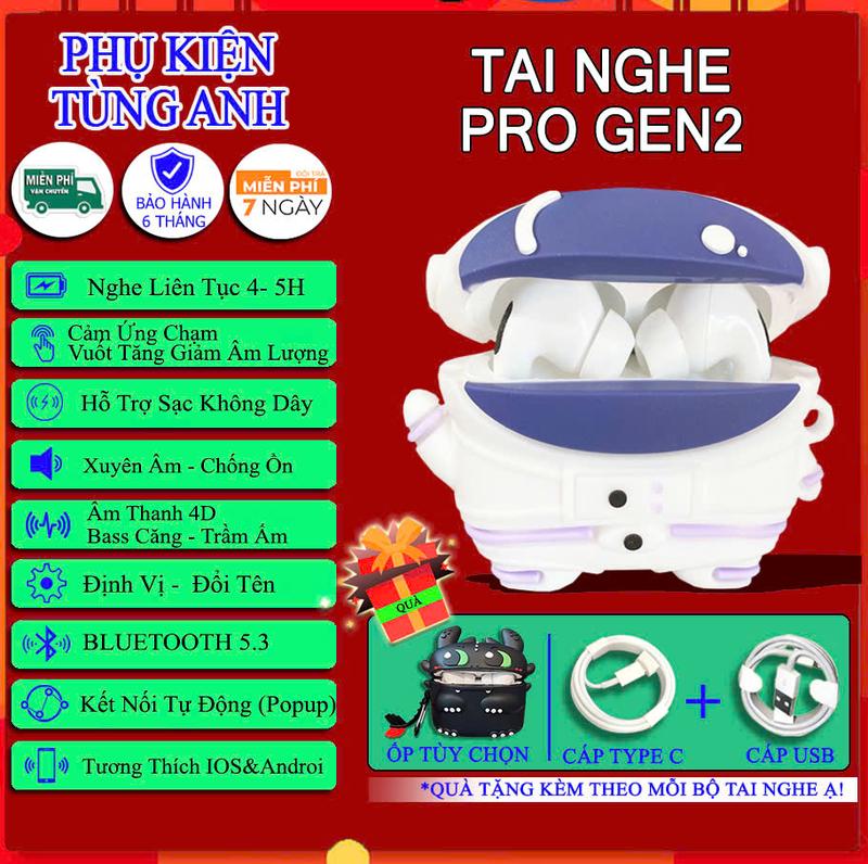  Tai Nghe Bluetooth AP ProGen 2 Pin 4-5H TẶNG ỐP 4D CÁP SẠC USB Vuốt Tăng Giảm Âm Lượng Đối tên định vị tự động kết nối Bảo Hành 6 Tháng lỗi đổi mới Nhét Tai Nghe Nhạc Earphone pro2 anc tai nghe pro gen tai nghe airpods pro 2 bluetooth hổ vằn 