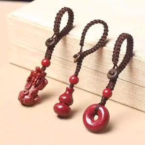 Rantai Kunci Kereta, Labu Cinnabar, Loket Gesper Keamanan, Tuah Pixiu, Uniseks, Maitreya Buddha, Loket Rantai Telefon Charms Jewelry