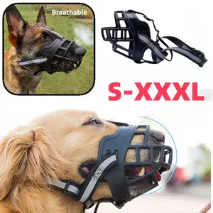 Penutup Mulut Anjing / Bahan PU Anti Gonggong Dan Gigit / All-around Protection / Pet Muzzle