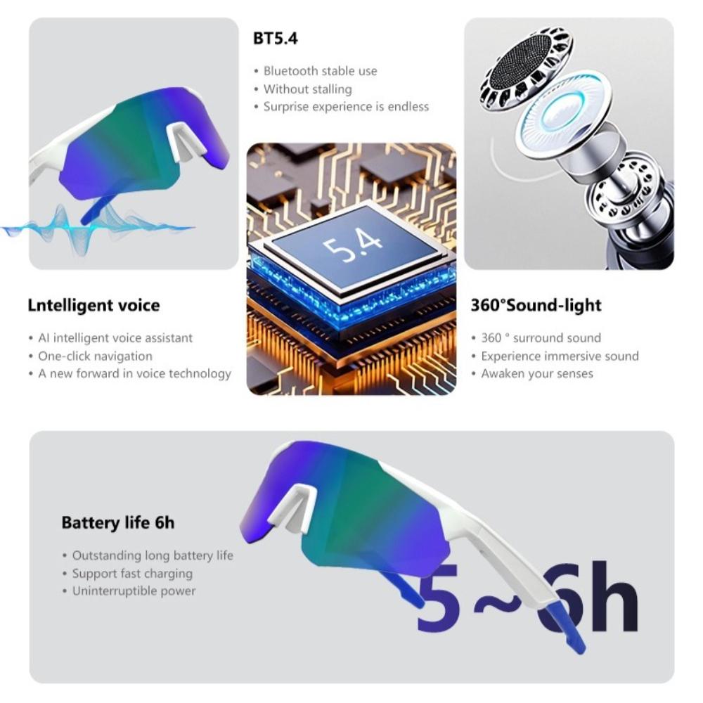 QY-Pro2 Smart Bluetooth Glasses Intelligent Translation Voice Notes Remote Control Photography Music Eyewear sports spectacles