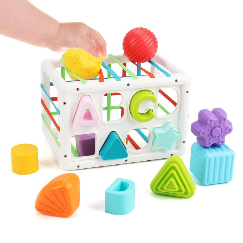 Baby Montessori Toy, Baby Sensory Toy, Early Education Toy, 1 Box Manhattan Teether Ball & 1 Box Stacking Blocks Toy, Educational Toy for Kids 5