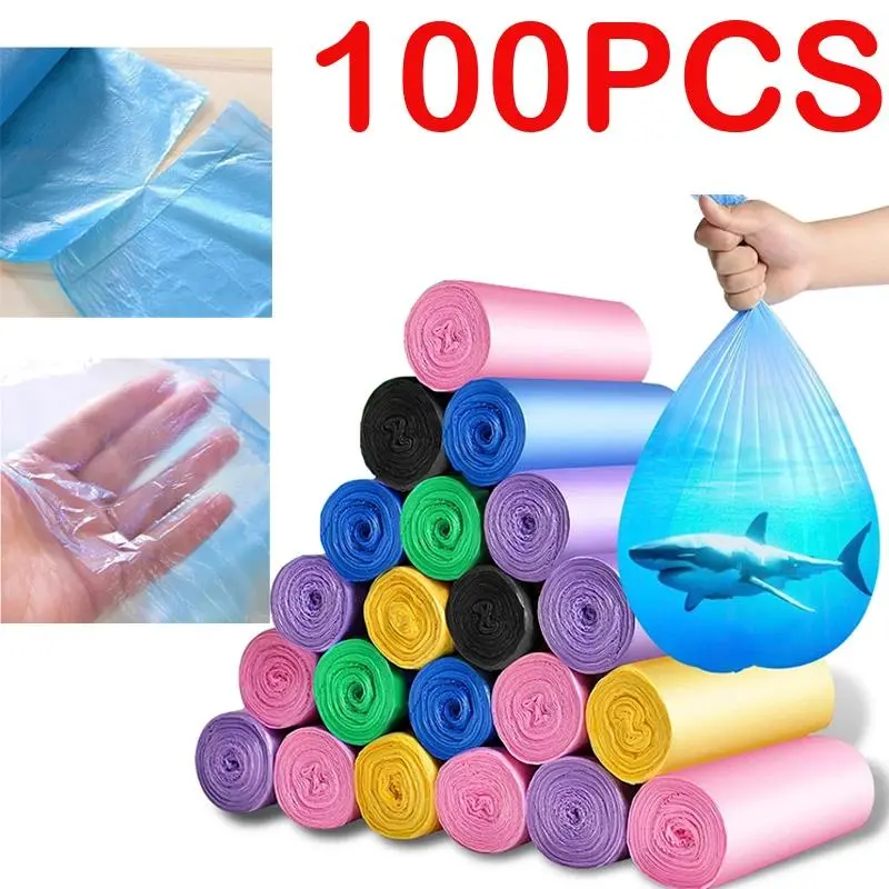 Túi Đựng Rác Dùng Một Lần Dày, 100 Cái, Màu Sắc Hỗn Hợp, Đựng Đồ Nhà Bếp, Thùng Rác, Túi Lót, Bảo Vệ Sự Riêng Tư, Túi Đựng Chất Thải Nhựa, Túi Nôn