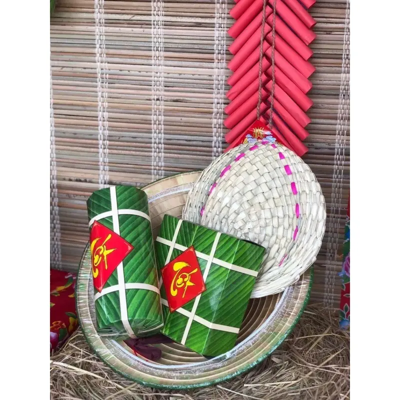 Mô hình bánh chưng, bánh tét, dưa hấu tự gấp bằng bìa cứng (nhiều size khác nhau) trái  châu 1