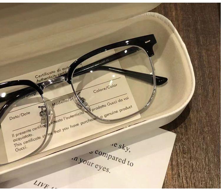 Product Introduction of 2024 Pu Shuai Artistic Retro Semi-Rimless Glasses Men's Myopia Can Be Equipped with Degrees Anti-Blue Light Glasses Female Sven Tech Men's Fashion 3