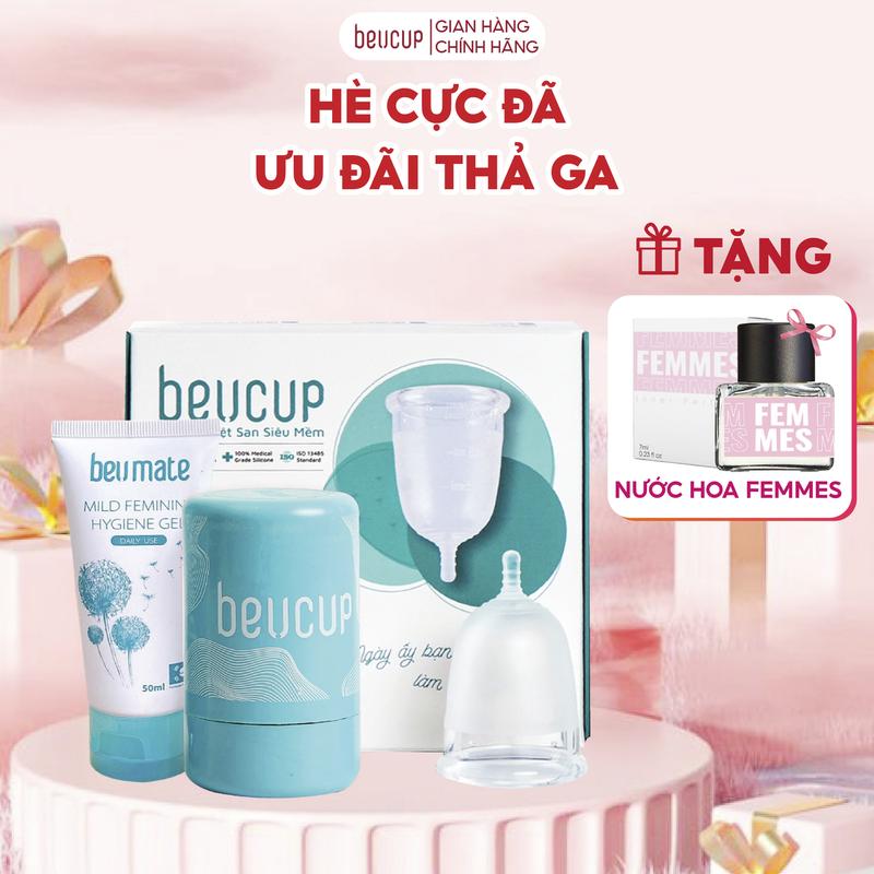 [Deal hàng chính hãng-có bảo hành] BEUCUP Cốc Nguyệt San Silicol Nữ, Giúp Chống Tràn, An Toàn, Giảm Thiểu Rò Rỉ - CNL801 Women