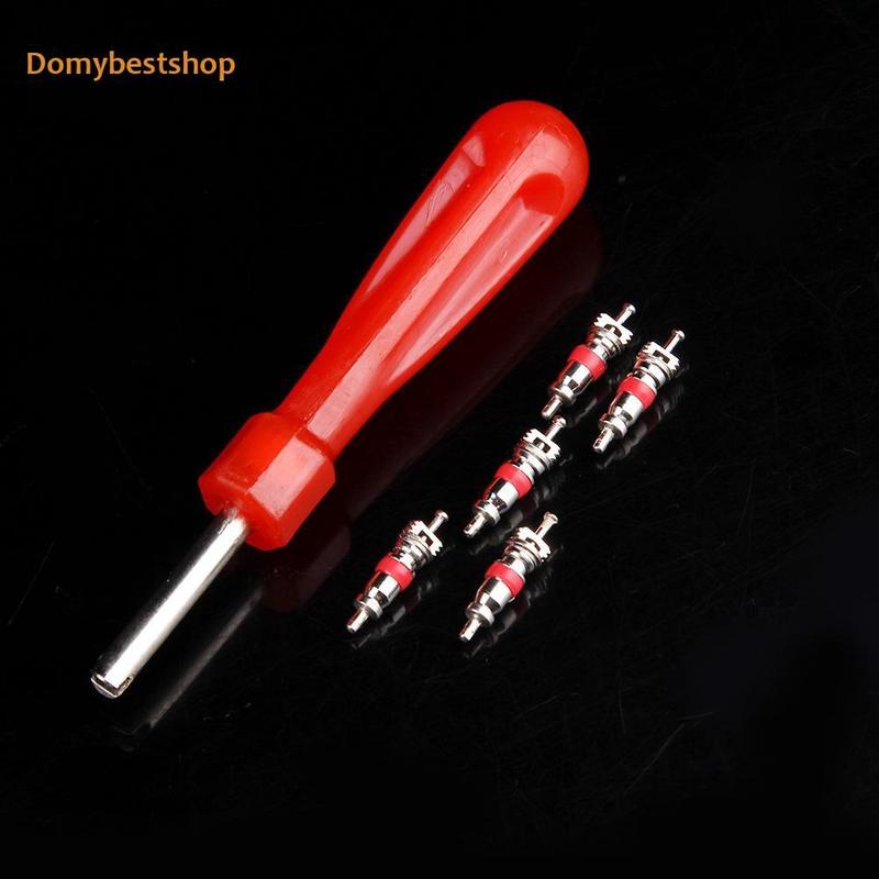 Db Useful✒5pcs Repair Tool set Valve Cores with Car Bicycle Tyre Tire Valve Core Remover 2