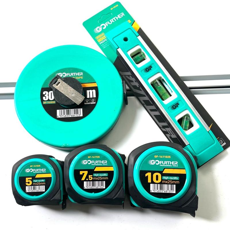 [TẶNG THƯỚC 5M] Combo 4 thước cuộn có 1 thước đo góc thủy li vô dài 200mm+7.5m+10m+30m. thước mét có lỗ ban 2 mặt . vn