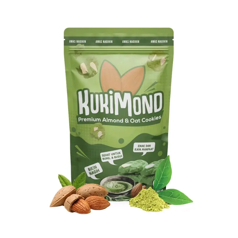 Kukimond Cookies Almond Mix Oat Rendah lemak Bebas Susu 0