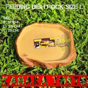 Feeding Dish Rock Size L - Bahan Resin