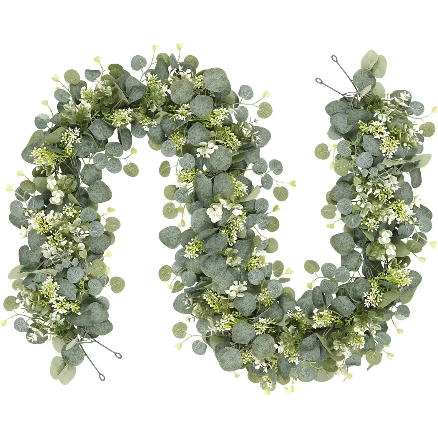 Home Decor Artificial Eucalyptus Garland, Faux Flower & Leaf Wreath for Room Decor, DIY Decoration Supplies for Home Party Wedding Festival