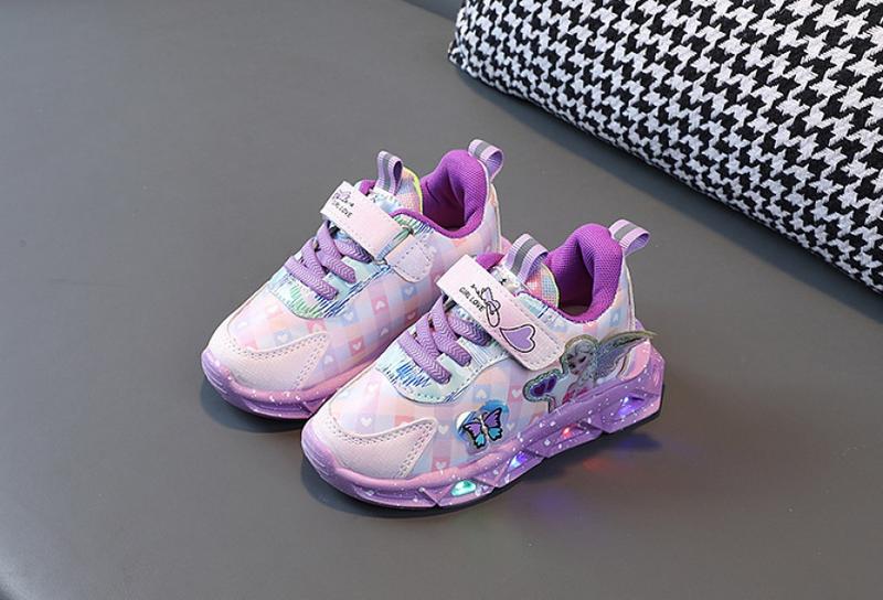 Product Introduction of with Light Girls' Shoes Spring and Autumn New Light Pumps Leather Fashionable Children's Sneakers Toddler Children Teens Princess Shoes 7