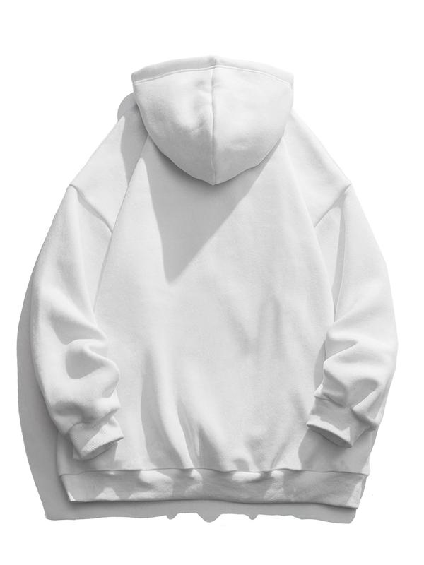 Unisex Men's Cartoon Goose Print Drop Shoulder Hoodie Essentials Hoodie, Regular Fit Fashion Casual Drawstring Pocket Hooded Sweatshirt for Daily Holiday Outdoor Wear, Men Clothes for Spring & Fall 1