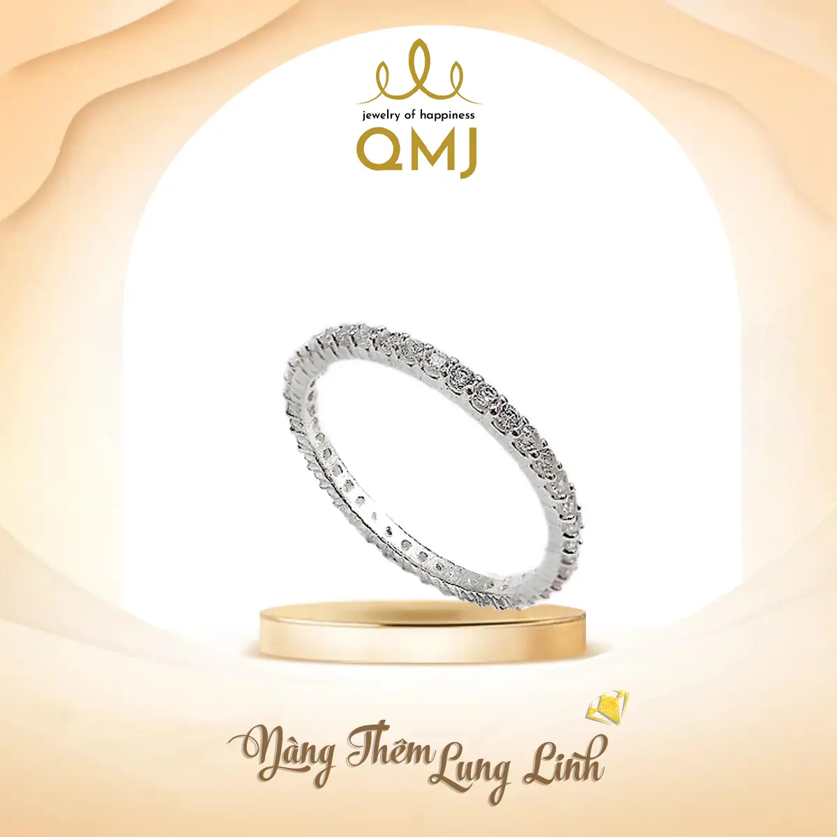 QMJ STORE GMV - Q20 NHẪN BẠC NỮ FULL MOON ĐÁ 1LI3 NHỎ XINH bạc Ý S925 cao cấp, bản nhẫn rất mảnh- rings thời trang phụ kiện trang sức bạc