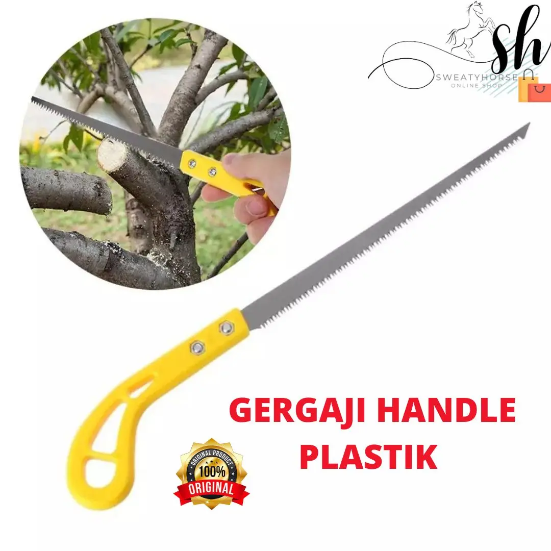 Gergaji Kayu Mini Bonsai Handle Plastik Kuning Gergaji Kecil Lancip Perkakas Mata Pisau (22cm x30cm)