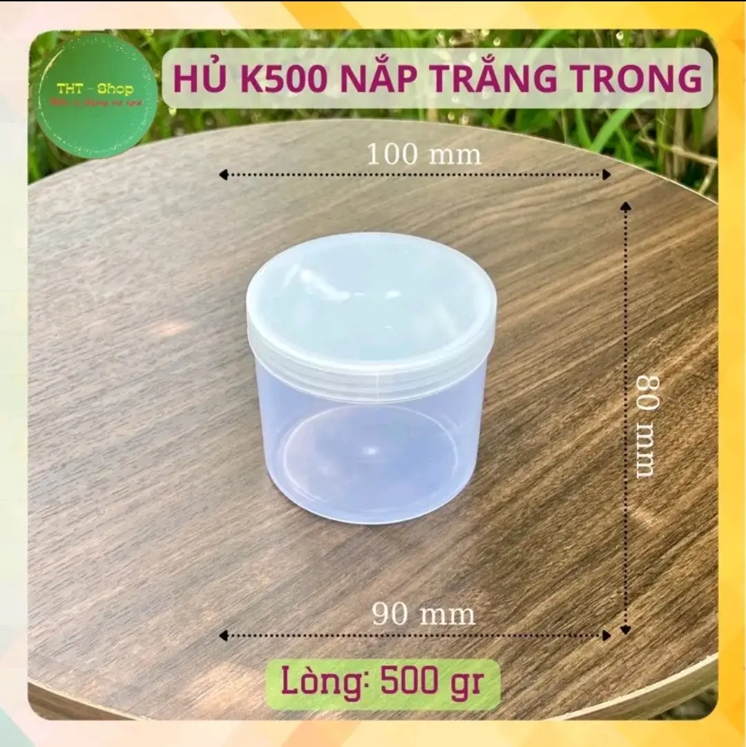 combo 20 hủ đựng kem 500g (k500) - có nắp lót chống tràn - màu trong nắp trắng