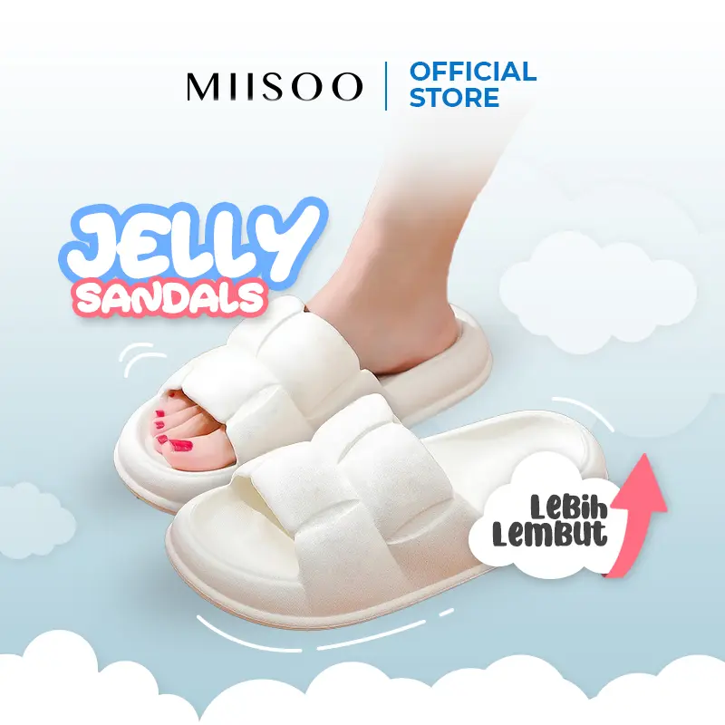 MIISOO Sandal Wanita Jelly TIFFANY Import Anti slip Premium Quality Sendal wanita Karet EVA Jelly Empuk/Sandal Rumah Slop