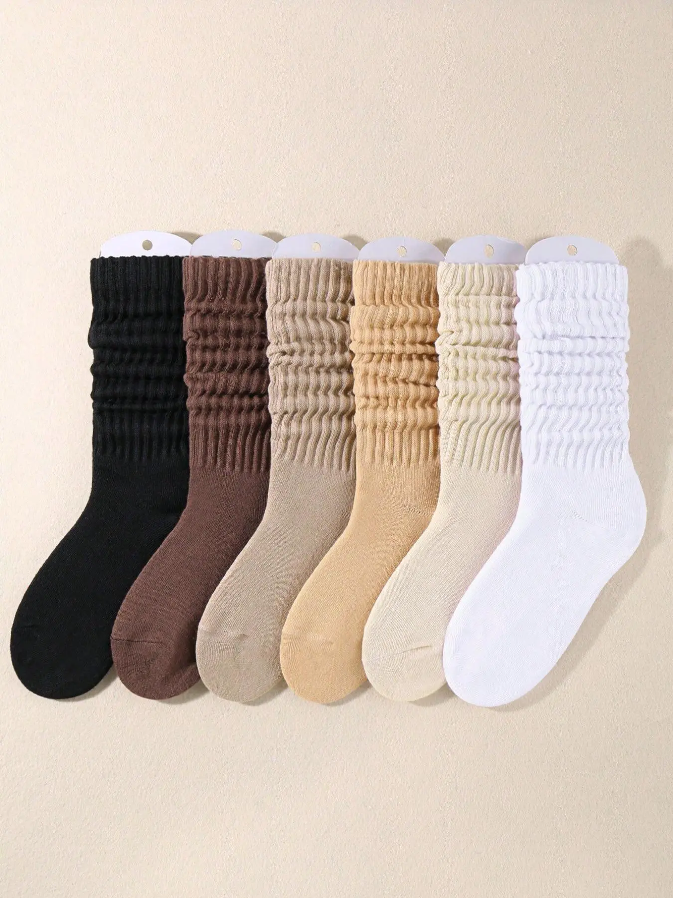 Women's Solid Slouch Crew Socks, Multi-pack Soft Comfy Breathable Mid ...