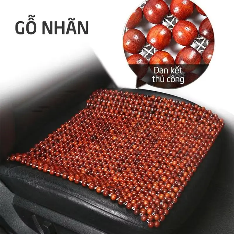 Đệm Lót Ghế Ô Tô Hạt Gỗ Nhãn Cao Cấp 104x45cm - Giảm Đau Mỏi Lưng 4