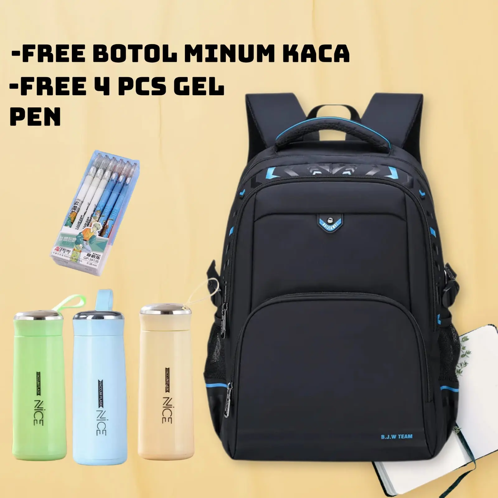 Tas Sekolah Anak P0L0 Baru Ransel Pria Tas Sekolah Remaja Ortopedi Kapasitas Besar Tahan Air Fashion