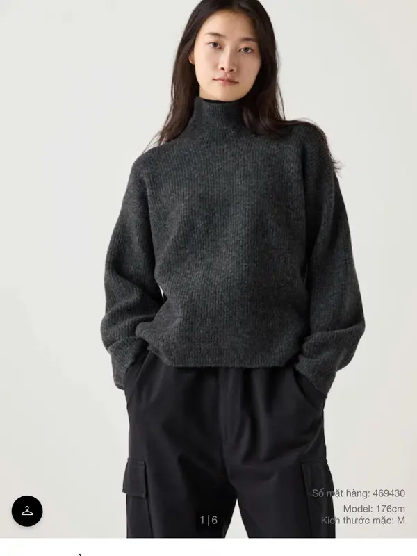 Áo len souffle cổ cao Uni Japan chất liệu mỏng nhẹ không gây ngứa Women Top 3
