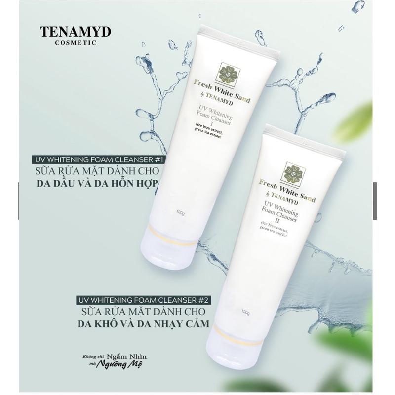 Sữa rửa mặt trắng da Tenamyd Fresh White Sand UV Whitening Foam Cleanser 120g chính hãng 1
