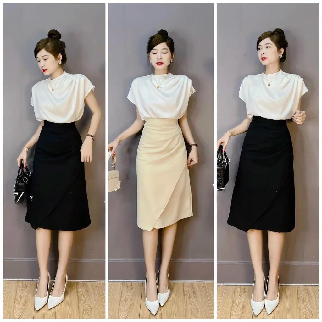Set Chân váy chữ A midi dáng dài siêu hách dáng CV20 Nữ Women