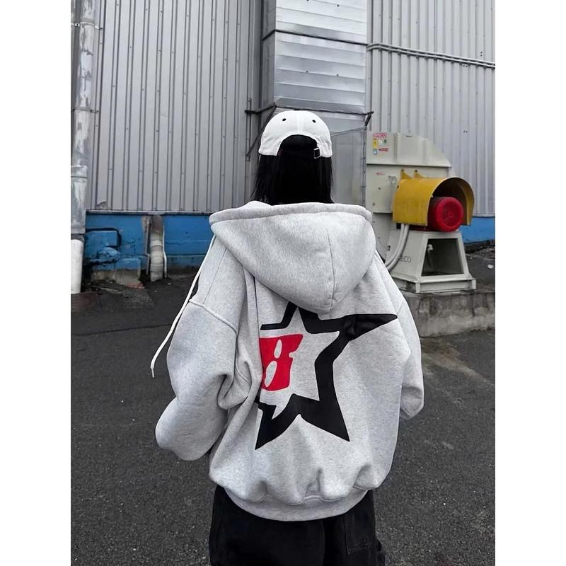 ÁO KHOÁC HOODIE ZÍP FROM CHUẨN NAM NỮ , HỌA TIẾT IN SẮC NÉT HÌNH NGÔI SAO 8 , SIÊU HÓT