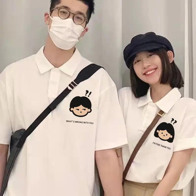 Trang Phục Cặp Đôi, Phong Cách Pháp, Xu Hướng Mới Mùa Hè 2024, Roora Độc Đáo Ins Người Nổi Tiếng Trên Internet Siêu Phổ Biến, Áo Thun ngắn Tay POLO áo  cổ  trụ
