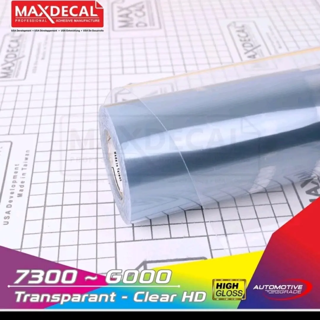 Sticker Maxdecal 7300 G000 Putih Transparan Bening Clear Glossy Meteran