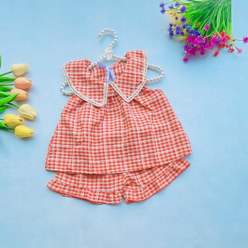 Bộ caro cho bé gái chất vải đẹp 6-15kg kiểu 0