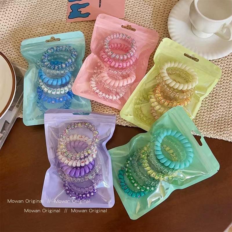 Set 6/9 Dây Buộc Tóc Đuôi Ngựa Lò Xo Nhiều Màu Sắc 1