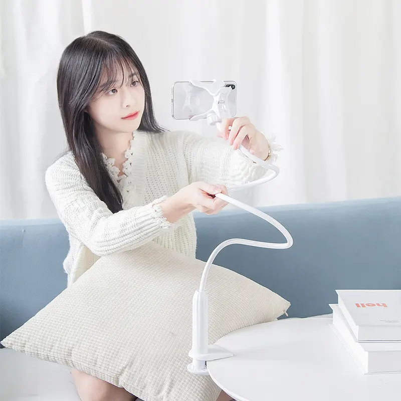 Giá Đỡ Điện Thoại Di Động Thiết Kế Ghim Từ Nhà Máy, Giá Đỡ Lười Đầu Giường Bàn, Sáng Tạo, Đa Chức Năng, Kẹp Xoay, Giá Chân Đế Hỗ Trợ Thông Dụng 1