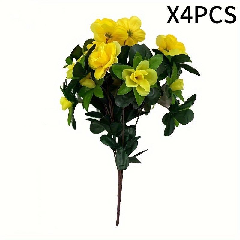 Product Introduction of Artificial Gardenia in Wooden Barrel, Faux Flower with Black Wooden Barrel, Decorative Plant Flower for Home Living Room Bedroom Dining Room, Decoration 4