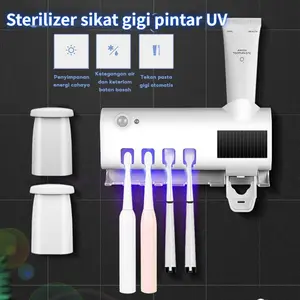 Tempat Sikat Gigi / Dispenser Pasta Gigi Pasta Gigi / Sterilisasi Sikat Gigi Otomatis Cerdas UV